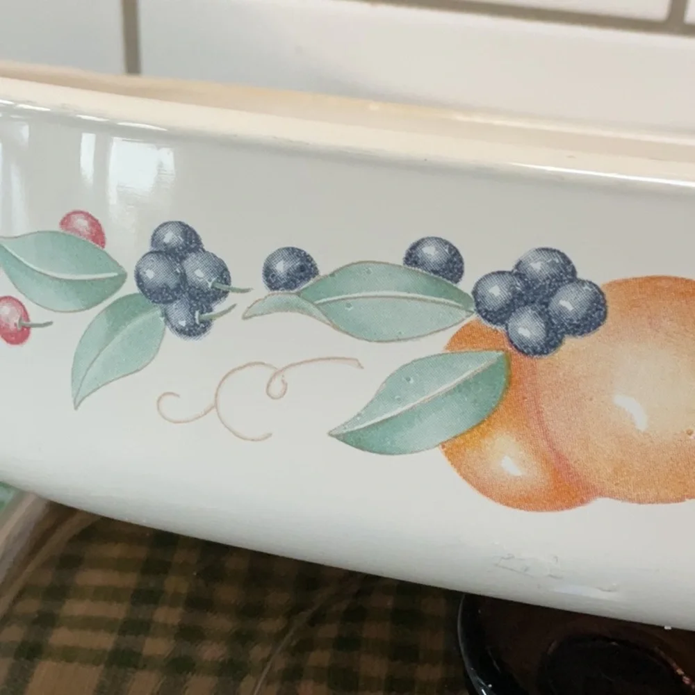 Corning ‘Abundance’ oven dish with brown Pyrex lid.  1990s - Picture 11 of 12